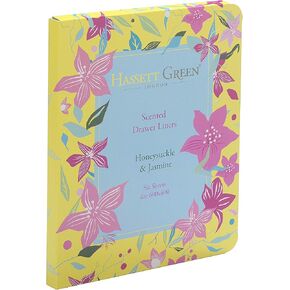 بطانات الأدراج المعطرة من هاسيت جرين لندن - عطر زهر العسل والياسمين - عبوة واحدة مكونة من 6 ورقات مقاس 23.6 × 15.75 بوصة in Kuwait