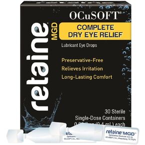 OCuSOFT Retaine MGD Complete Dry Eye Relief Lubricant Eye Drops Single-Dose Containers, 30 Count (Pack of 2) in Kuwait
