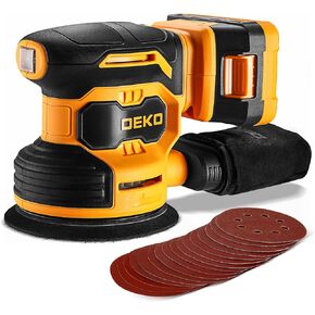 Orbital Sander Cordless : 20V Power Sander Tool with Battery and Charger Electric Hand Sanders Tools for Wood, Dust Bag, Vacuum Blower Attachment in Kuwait