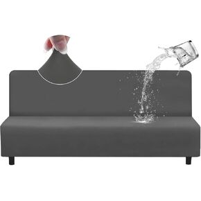 HDCAXKJ غطاء فوتون مقاوم للماء بنسبة 100%، غطاء أريكة فوتون قابل للغسل بالحجم الكامل، أغطية فوتون بدون ذراع، غطاء مرتبة فوتون مزدوج، واقي سرير فوتون، أغطية منزلقة بدون أذرع (رمادي داكن، كبير) in Kuwait