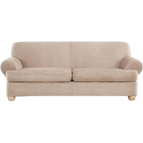 SureFit Soft Suede 1 Piece Futon Slipcover in Taupe