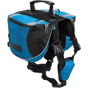 Polyester Dog Saddlebags Pack Hound Travel Camping Hiking Backpack Saddle Bag for Small Medium Large Dogs (Orange,L)