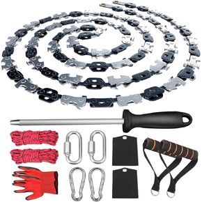 منشار جيب POYICGS - منشار حبل يدوي لأطراف الأشجار عالي الوصول مقاس 53 بوصة، منشار يدوي 70 سنًا، قاطع أطراف الأشجار، منشار سلسلة للتخييم والبقاء على قيد الحياة من أجل قطع سريع وسهل in Kuwait