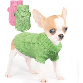 2 Pieces Dog Sweater for Small Dogs Chihuahua Clothes Winter Cute Knitwear in Kuwait