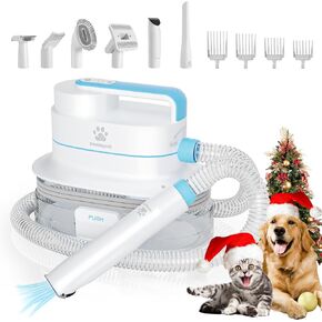 PAWHAUS Dog Grooming Kit & Vacuum & Blow, Suction 99% Pet Hair Remover Upgraded 6 in 1 Pet Grooming Tools 4L Large Capacity Dust Cup, Dog Clippers Trimmer Dog Grooming Brush Vacuum for Shedding Cats in Kuwait