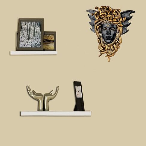 HALLWAYEE رأس ميدوسا مع منحوتة ثعابين، ديكور تمثال ميدوسا ذهبي، لوحة حائط سيدة جورجون من الراتنج (ذهبي) in Kuwait