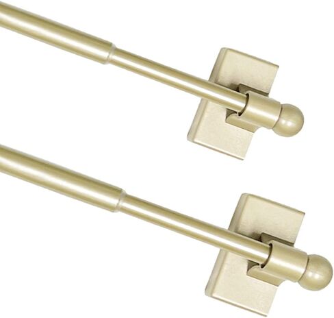 2 حزمة من قضبان الستارة المغناطيسية للأبواب المعدنية/النوافذ متعددة الاستخدامات وقابلة للتعديل لأعمدة الستارة المغناطيسية لبار المرحاض والمقهى والأجهزة المنزلية وأماكن الحديد الصلب، تمتد من 16 بوصة إلى 28 بوصة، أسود in Kuwait