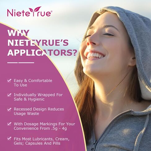 أدوات تطبيق المهبل البلاستيكية من Nieteyrue للكريم (40 عبوة) إصدار محدث، علامات جرعات مغلفة بشكل فردي تناسب معظم الكريمات أو Lub-RIC-Ants أو المواد الهلامية، أداة وضع الكريم الصحي الأنثوي in Saudi Arabia