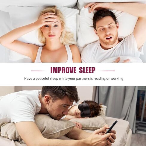 Sleep Mask for Side Sleeper 2 Pack,100% Light Blocking,Pure Silk Soft and Comfort Ultralight Eye Sleep Shade Cover Night Blindfold for Men Women in Kuwait