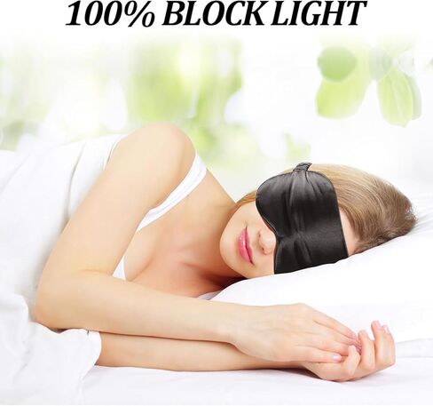 Sleep Mask for Side Sleeper 2 Pack,100% Light Blocking,Pure Silk Soft and Comfort Ultralight Eye Sleep Shade Cover Night Blindfold for Men Women in Kuwait