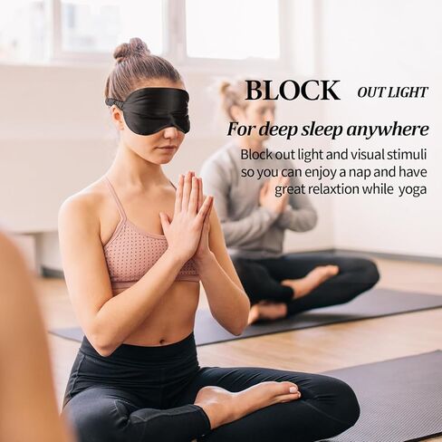 Sleep Mask for Side Sleeper 2 Pack,100% Light Blocking,Pure Silk Soft and Comfort Ultralight Eye Sleep Shade Cover Night Blindfold for Men Women in Kuwait