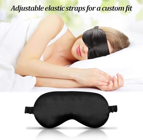 Sleep Mask for Side Sleeper 2 Pack,100% Light Blocking,Pure Silk Soft and Comfort Ultralight Eye Sleep Shade Cover Night Blindfold for Men Women in Kuwait