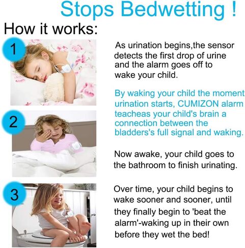 CUMIZON Bedwetting Alarm for Kids Girls & Boys - Potty Training Nocturnal Enuresis Alarm with Loud Sound and Strong Vibration for Deep Sleepers in Saudi Arabia