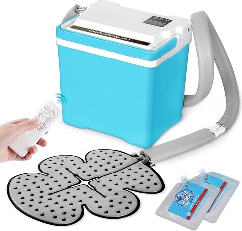 آلة ثلج للركبة بعد الجراحة، نظام علاج بارد هادئ مع جهاز تحكم عن بعد، مؤقت قابل للبرمجة، العلاج بالتبريد للكاحل، الكتف، أسفل الظهر، تخفيف آلام الركبة، وسادة ضغط بتغطية كاملة in Kuwait