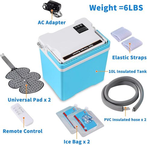 آلة ثلج للركبة بعد الجراحة، نظام علاج بارد هادئ مع جهاز تحكم عن بعد، مؤقت قابل للبرمجة، العلاج بالتبريد للكاحل، الكتف، أسفل الظهر، تخفيف آلام الركبة، وسادة ضغط بتغطية كاملة in Kuwait