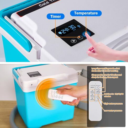آلة ثلج للركبة بعد الجراحة، نظام علاج بارد هادئ مع جهاز تحكم عن بعد، مؤقت قابل للبرمجة، العلاج بالتبريد للكاحل، الكتف، أسفل الظهر، تخفيف آلام الركبة، وسادة ضغط بتغطية كاملة in Kuwait