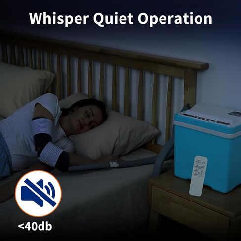 آلة ثلج للركبة بعد الجراحة، نظام علاج بارد هادئ مع جهاز تحكم عن بعد، مؤقت قابل للبرمجة، العلاج بالتبريد للكاحل، الكتف، أسفل الظهر، تخفيف آلام الركبة، وسادة ضغط بتغطية كاملة in Kuwait