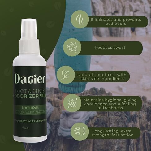 DAGIER - مزيل رائحة القدم، مزيل رائحة القدم للقدمين، أحذية رذاذ الرائحة، إزالة رائحة الأحذية، مزيل الروائح الكريهة للأحذية، أفضل مزيل لرائحة الأحذية، رذاذ مزيل رائحة الأحذية للأحذية النتنة in Kuwait