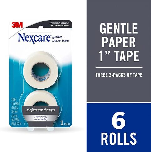 Nexcare Gentle Paper Tape, Medical Paper Tape, Secures Dressings and Lifts Away Gently - 1 In x 10 Yds, 2 Rolls of Tape in Saudi Arabia