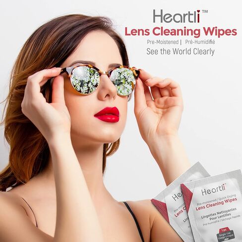 مناديل تنظيف العدسات الفاخرة المرطبة مسبقًا من هارتلي، سريعة الجفاف، مغلفة بشكل فردي لنظارات العين والشاشات وعدسات الكاميرا - تنظف، وتطهر، وخالية من الخطوط، وخالية من الوبر، ومناديل غير قابلة للخدش (200) in Kuwait