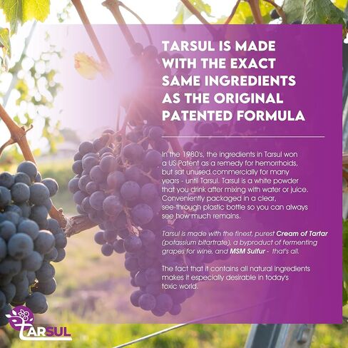 مكمل غذائي Tarsul الكل في واحد - تركيبة حاصلة على براءة اختراع مصنوعة من كريم التارتار النقي وكبريت MSM العضوي لتعزيز دفاع الجسم والصحة العامة للأمعاء والجلد والقلب والمفاصل - 60 كبسولة in Kuwait
