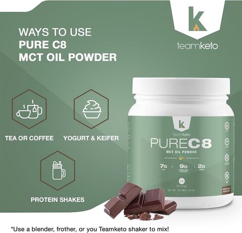 TeamKeto C8 MCT Oil powder – Unflavored Ketogenic MCT Coffee Creamer- Vegan-Friendly, Non-GMO, Gluten Free & Made in a GMP Compliant, FDA Registered Facility- Perfect in Coffee, Tea & Shakes 270g in Saudi Arabia