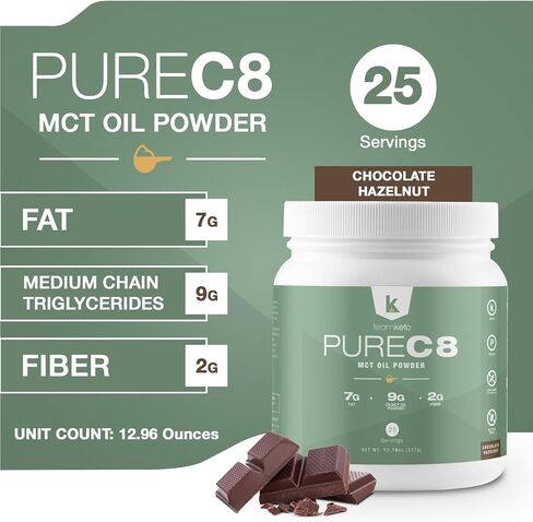 TeamKeto C8 MCT Oil powder – Unflavored Ketogenic MCT Coffee Creamer- Vegan-Friendly, Non-GMO, Gluten Free & Made in a GMP Compliant, FDA Registered Facility- Perfect in Coffee, Tea & Shakes 270g in Saudi Arabia
