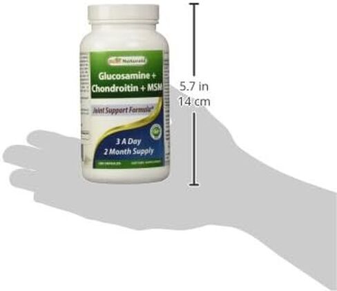 Best Naturals، مكملات الجلوكوزامين كوندرويتين ومكملات المفاصل MSM، 2600 مجم لكل وجبة، (180 قطعة (عبوة من 3)) in Saudi Arabia
