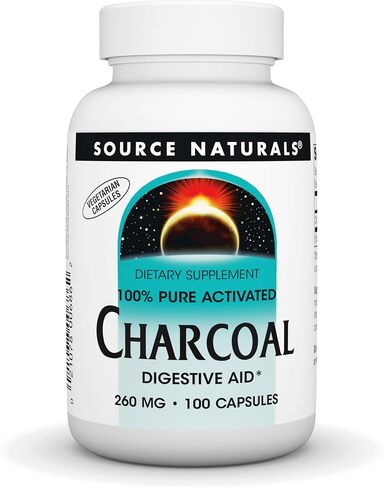 Source Naturals Charcoal - 100% Pure Activated, Digestive Aid - 200 Capsules in Saudi Arabia
