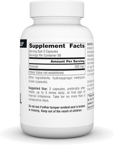 Source Naturals Charcoal - 100% Pure Activated, Digestive Aid - 200 Capsules in Saudi Arabia