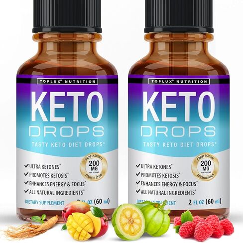 كيتو دايت يسقط مكمل الكيتون لفقدان الوزن - تركيبة ممتازة لحرق الدهون لتعزيز عملية التمثيل الغذائي وقمع الشهية والرغبة الشديدة، سائل امتصاص أفضل، غاركينيا كامبوجيا، فعال للرجال والنساء in Kuwait