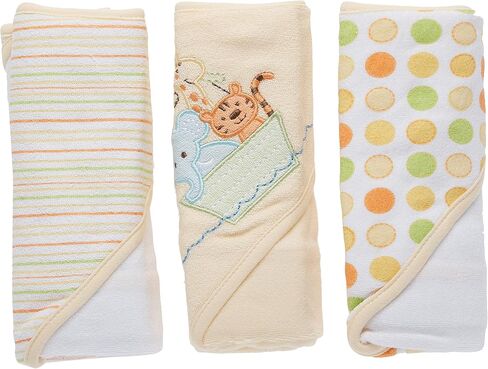 Spasilk Hooded Towel Set for Newborn Boys and Girls, Soft Terry Towel Set, Pack of 3, Yellow Duck in Saudi Arabia