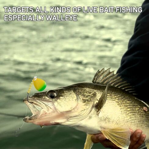 Dr. Fish 10 Pack Walleye Spinner Rig Kit, 47 Inches, 15LB Mono Crawler Harness Live Bait Rigs Colorado Spinner Blades Snelled Hooks Octopus Hooks Freshwater Walleye Fishing Rigs in Saudi Arabia