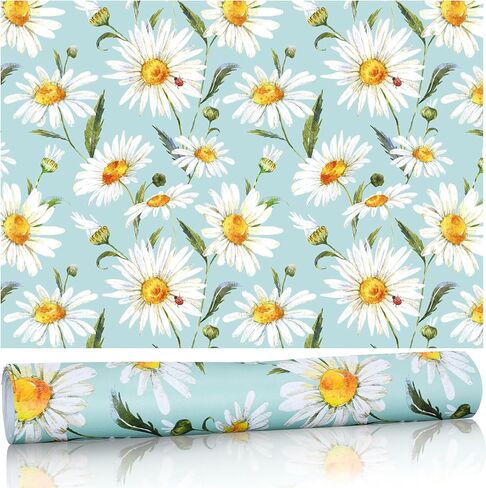 10 ورقات من Whaline، بطانات أدراج زهرة الأقحوان، بطانات أرفف معطرة بالشاي الأبيض، بطانات ورقية للأدراج العطرية للمنزل، 19.5 × 14 بوصة in Kuwait