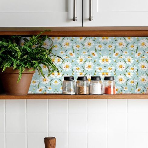 10 ورقات من Whaline، بطانات أدراج زهرة الأقحوان، بطانات أرفف معطرة بالشاي الأبيض، بطانات ورقية للأدراج العطرية للمنزل، 19.5 × 14 بوصة in Kuwait