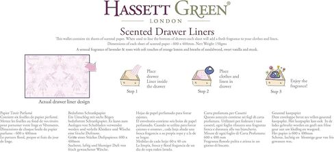 بطانات الأدراج المعطرة من هاسيت جرين لندن - عطر حسي حسي - عبوتين من 6 ورقات مقاس 23.6 × 15.75 بوصة (عبوة مزدوجة) in Kuwait