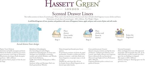 هاسيت جرين لندن بطانات ادراج معطرة - قطن طبيعي - ارجواني فاتح ولافندر - قلوب وورود - سينشوال سينشويل - 6 اوراق مقاس 600 × 400 في كل صندوق in Kuwait