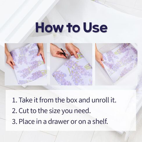 بطانات الأدراج والأرفف المعطرة من VitaFeli - ثمانية (8) أوراق ورقية غير لاصقة - تحافظ على أدراج الخزانة، وأرفف الخزانة، وخزائن الكتان، وأرفف خزانة الملابس، والطاولات والحمام نظيفة وملونة وعطرة in Kuwait