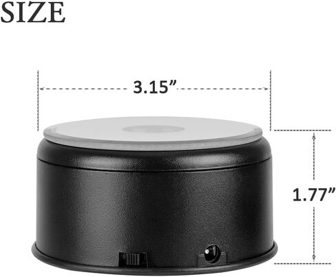 حامل عرض دوار من IFOLAINA مزود بإضاءة LED ومنصة تيرنر بقاعدة دوارة ملونة لوعاء كأس بهلوان كريستال صور مكعب فن زجاجي in Kuwait