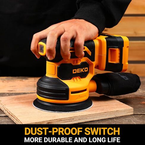 Orbital Sander Cordless : 20V Power Sander Tool with Battery and Charger Electric Hand Sanders Tools for Wood, Dust Bag, Vacuum Blower Attachment in Kuwait