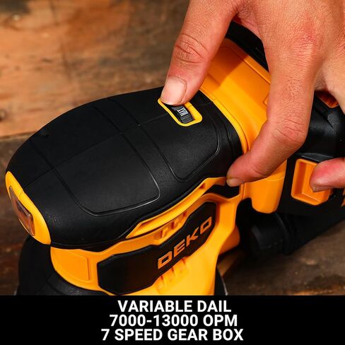 Orbital Sander Cordless : 20V Power Sander Tool with Battery and Charger Electric Hand Sanders Tools for Wood, Dust Bag, Vacuum Blower Attachment in Kuwait