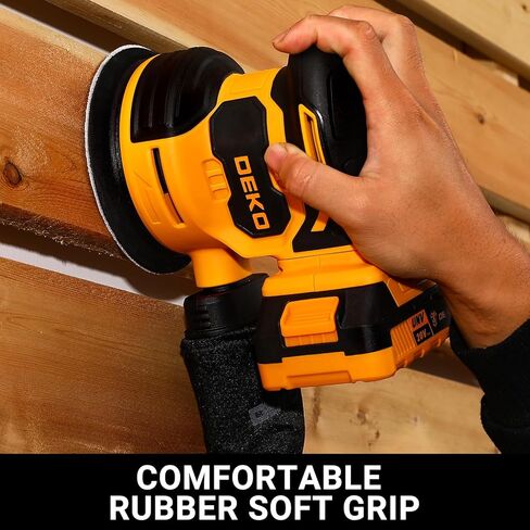 Orbital Sander Cordless : 20V Power Sander Tool with Battery and Charger Electric Hand Sanders Tools for Wood, Dust Bag, Vacuum Blower Attachment in Kuwait
