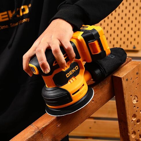 Orbital Sander Cordless : 20V Power Sander Tool with Battery and Charger Electric Hand Sanders Tools for Wood, Dust Bag, Vacuum Blower Attachment in Kuwait
