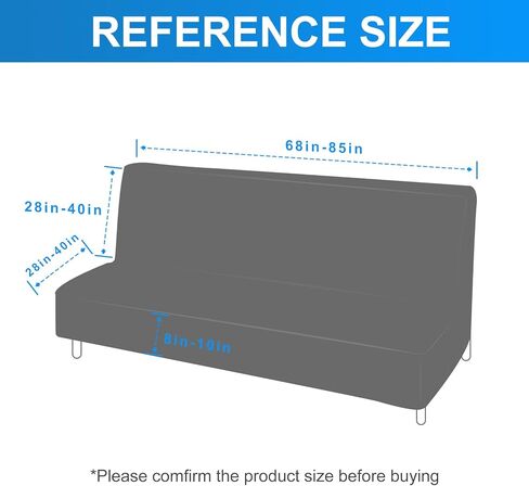 HDCAXKJ غطاء فوتون مقاوم للماء بنسبة 100%، غطاء أريكة فوتون قابل للغسل بالحجم الكامل، أغطية فوتون بدون ذراع، غطاء مرتبة فوتون مزدوج، واقي سرير فوتون، أغطية منزلقة بدون أذرع (رمادي داكن، كبير) in Kuwait