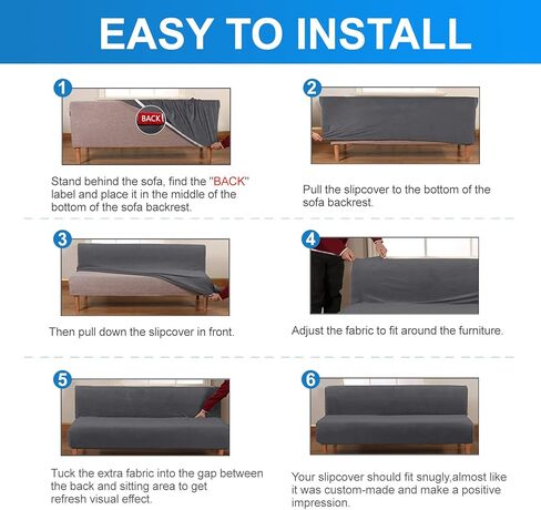 HDCAXKJ غطاء فوتون مقاوم للماء بنسبة 100%، غطاء أريكة فوتون قابل للغسل بالحجم الكامل، أغطية فوتون بدون ذراع، غطاء مرتبة فوتون مزدوج، واقي سرير فوتون، أغطية منزلقة بدون أذرع (رمادي داكن، كبير) in Kuwait