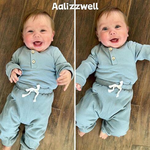 Gender Neutral Long Sleeve Baby Ribbed Outfit with Hat & Headband in Saudi Arabia