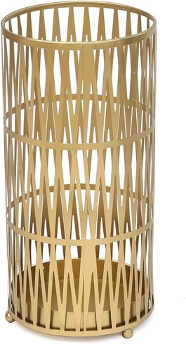 Joveco Metal Umbrella Racks, Gold Round Stand Holder Organizer with Drip Tray, Freestanding Holders for Canes Walking Sticks Entryway Home Office (Gold) in Saudi Arabia