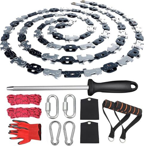 منشار جيب POYICGS - منشار حبل يدوي لأطراف الأشجار عالي الوصول مقاس 53 بوصة، منشار يدوي 70 سنًا، قاطع أطراف الأشجار، منشار سلسلة للتخييم والبقاء على قيد الحياة من أجل قطع سريع وسهل in Kuwait