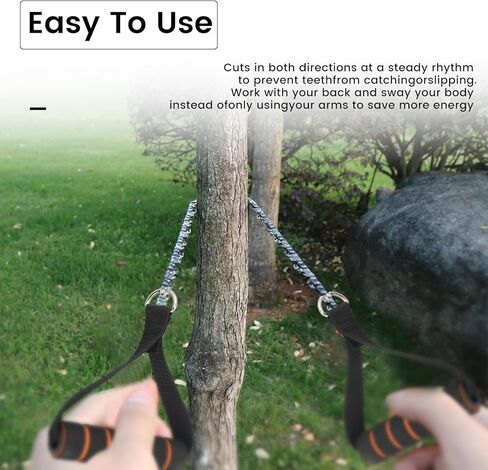 منشار جيب POYICGS - منشار حبل يدوي لأطراف الأشجار عالي الوصول مقاس 53 بوصة، منشار يدوي 70 سنًا، قاطع أطراف الأشجار، منشار سلسلة للتخييم والبقاء على قيد الحياة من أجل قطع سريع وسهل in Kuwait