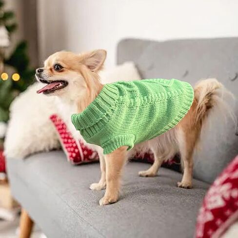 2 Pieces Dog Sweater for Small Dogs Chihuahua Clothes Winter Cute Knitwear in Kuwait